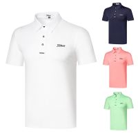 new golf mens short-sleeved outdoor breathable perspiration Polo casual sports jersey T-shirt top