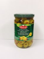 Durra Green olives stuffed 600g มะกอกเขียวสอดใส้พริกแดงในน้ำเกลือ ตราดูร่า