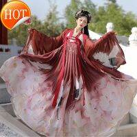 Hanshang Hualien Original Hanfu โบราณสไตล์นางฟ้าโบราณเสื้อเชิ้ตแขนใหญ่สำหรับผู้หญิงเครื่องแต่งกายนักเรียนชุดฤดูร้อน [Yunhe]