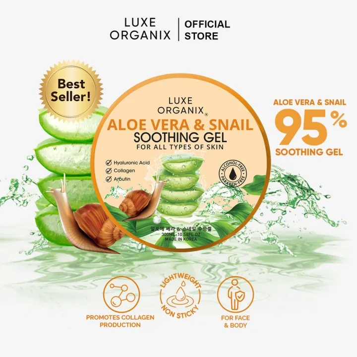 Luxe Organix Aloe Vera Snail Soothing Gel 300ml Lazada Ph