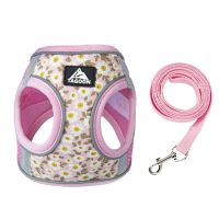 【jw】✧▥⊕ Floral Harness and Leash Set for Small Dogs Reflective Anti Meash Chest Dog Walking Supplies