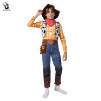 New Arrival Boys Woody Costumes Kids Deluxe Children Fancy Dress Halloween Costume for Kids Woody Role Play Cowboy Costume Suit