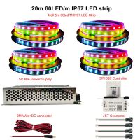 WS2812B WS2812 IndividuaIIy AddressabIe Led Strip Light 20m Kit DC5V Led Transformer Power SuppIy Wifi Led ControIIer SP108E