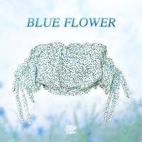 JSP Blue Flower เสื้อปาดไหล่ ลายดอกน่ารักๆ ผูกโบว์