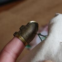 Thimble Machine Sewing Collar Thimble Finger Sleeve Thimble Copper Metal Thimble Hoop Household Adjustable K9Y0