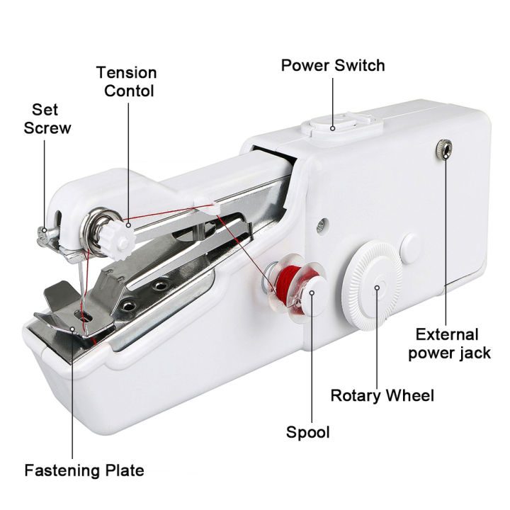 rcyago-เครื่องเย็บผ้าแบบพกพาได้เครื่องเย็บผ้า-เครื่องเย็บผ้าไฟฟ้าขนาดเล็กอเนกประสงค์ใช้ในบ้านพกพาใช้สะดวกเข็มเครื่องเย็บผ้าเย็บเร็วงานปักผ้าไร้สายผ้าทาฮี่อิเล็กทรอนิกส์