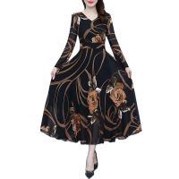 MiddleAged Mother Dress 2022 Autumn And Winter New Dress Noble Temperament Western-Style Womens Large Dress