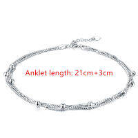 100925 Sterling Silver Anklet Summer Style Woman Fashion Accessories Jewelry Gift