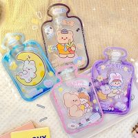 Kawaii Korean Rabbit Bear HandWarmer Quicksand Student Girl Hot Water Bag Cartoon Airtight Lid Insulated Water Bag Warm Pouch