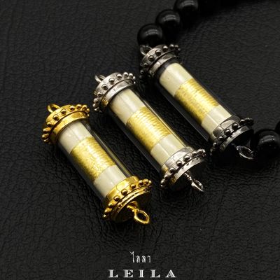 Leila Amulets ตะกรุด ดอกทอง รุ่นแรก (พร้อมกำไลหินฟรีตามรูป)