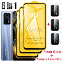 6-in-1 9D ป้องกันหน้าจอสำหรับ Realme GT 5G Neo 6 7 8 Pro ฟิล์มเลนส์กล้องสำหรับ Realme 8i X2 Pro XT Narzo 30 Neo 2 C21 9i แก้ว-Aluere