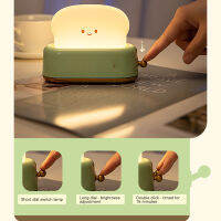 ไฟ USB สำหรับกลางคืนปิ้งขนมปังแบบสร้างสรรค์แบบชาร์จไฟได้โคมไฟเหล็ก LED น่ารัก