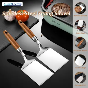 Stainless Steel Wooden Handle Teppanyaki Shovel Non-Slip Frying