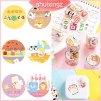 SHUIXINGZ Kawaii Scrapbooking อัลบั้มไดอารี่สายรัดลายสัตว์เทปสติกเกอร์ตกแต่งป้าย DIY