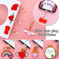 Cute Dust Plug Cover Cartoon Charging Port Dust Case Hanging Chain Mobile Phone Waterproof Dustproof Lanyard for Iphone Ipad