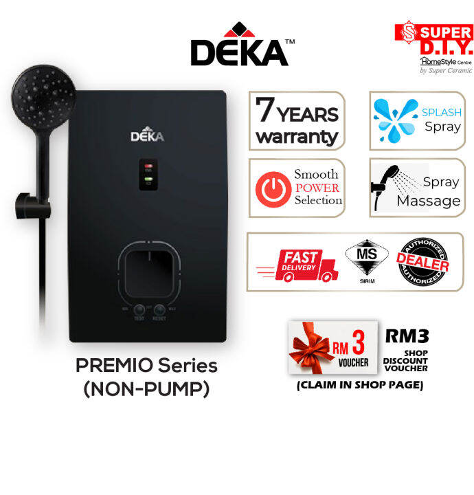 DEKA PREMIO BLACK NonPump Water Heater Instant Heat Water Heater