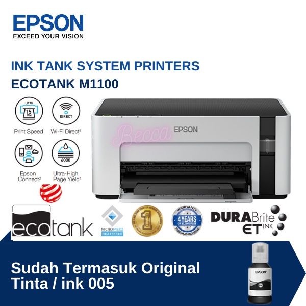 Printer Epson M1100 Printer Mono Hanya Print Saja Hitam Putih Bnib Garansi Resmi 4thn Free 7745