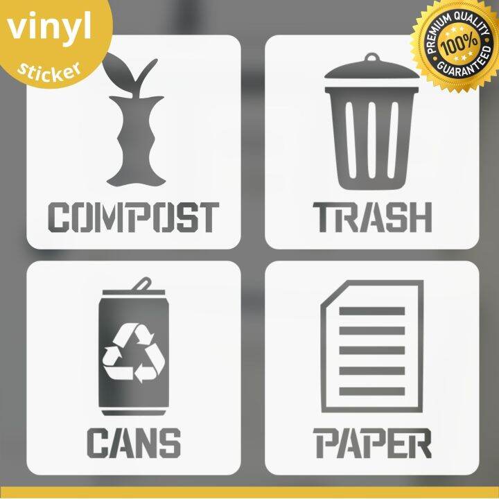 Ready Made / Trash / Cans / Paper Vinyl Decal Sticker for