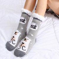 Women Winter Christmas Socks Cotton Print Thicken Anti-slip Warm Fleece Socks Female harajuku Ladies Funny Socks streetwear 2021 Socks Tights