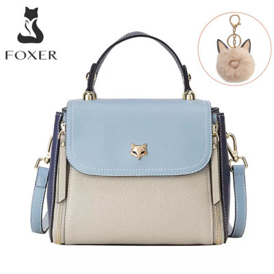 FOXERผู้หญิงหนังแท้หัวไหล่กระเป๋าCrossbodyกระเป๋าแฟชั่นกระเป๋าสะพายข้างถุงเงินความจุขนาดใหญ่เก๋Totesสุภาพสตรีกระเป๋า