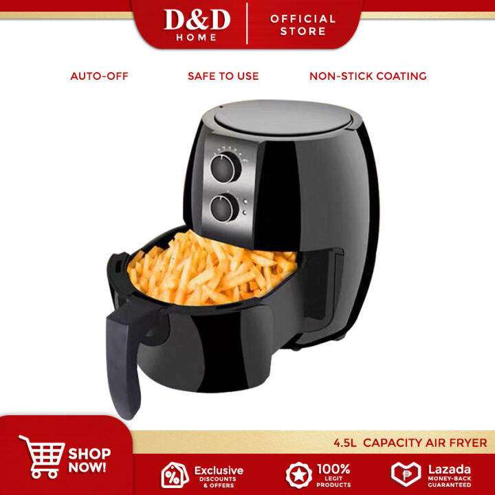 D&D Home 4.5L Air Fryer NonStick Basket 1350W Temperature Control