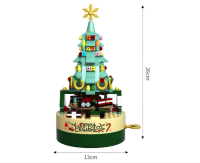 Technical Series Merry Christmas Tree Building Blocks Bricks Music Boxes Can Be Rotated Decorated Toys For Kid Christmas Gift