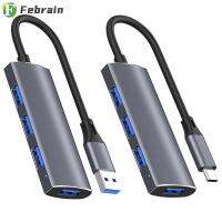 FEBRAIN อะลูมินัมอัลลอยตัวแยกอะแดปเตอร์ OTG หลายพอร์ต USB ตัวขยาย3.0ชนิดฮับ-C 3.1แท่นวางมือถือ