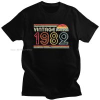 Vintage 1982 T Shirt Men Cotton Fashion T-shirt O-neck Short Sleeve 38th Birthday Gift Tee Retro Style Top Fitted Clothing Merch 4XL 5XL 6XL