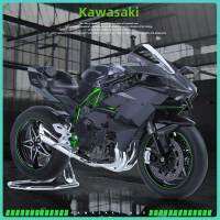 โมเดลรถจักรยานยนต์ H2R Kawasaki Ninja รถของเล่นรถจักรยานยนต์ระงับและฟรีที่หมุนรถจักรยานยนต์ของขวัญของสะสม