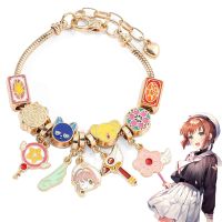 Anime Card Captor Sakura Cosplay Bracelet Women Kawaii Magic Wand Peandant Beads Fashion Bracelets Jewelry Accessories