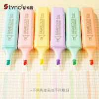 YW+[ มาการอง 6 ปากกาเน้นข้อความสีความจุขนาดใหญ่สีลูกกวาดสีหยาบเส้นเบ็ดที่สำคัญกราฟฟิตีปากกาเน้นข้อความสำหรับนักเรียน