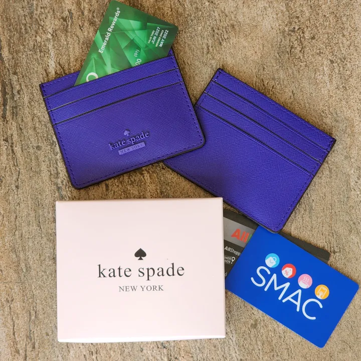 Kate Spade Violet Slim Saffiano Leather Small Card Holder | Lazada PH