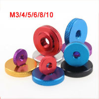 1Pcs Thin Type Aluminium Alloy Knurled Thumb Nuts Hand Grip Knobs Nut M3 M4 M5 M6 M8 M10 Nails Screws Fasteners