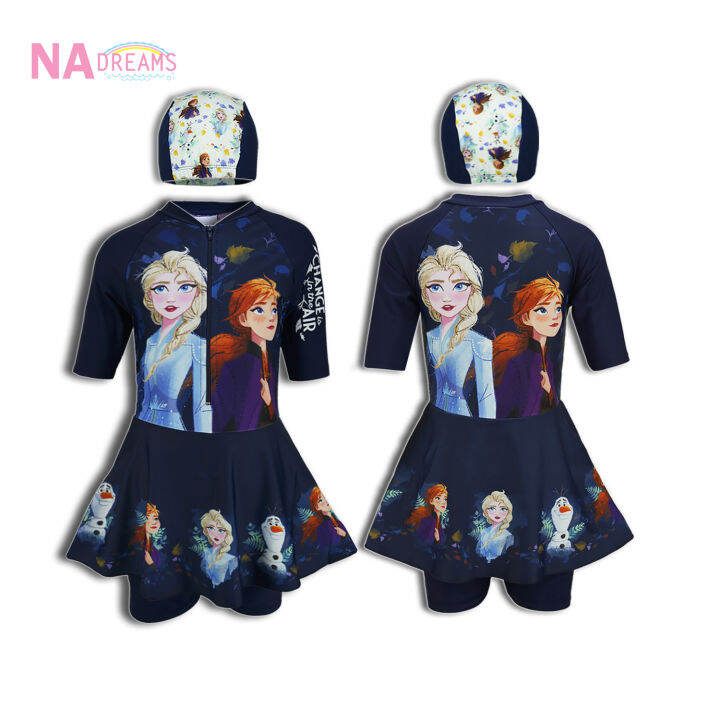 disney-frozen-ชุดว่ายน้ำเด็กหญิง-ลายการ์ตูนโฟรสเซ่น-frozen-เจ้าหญิงหิมะ-จาก-nadreams-girl-swimwear-รุ่นเด็กโต-ชุดว่ายน้ำ