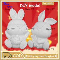 Rex TT  Cute rabbit white model cartoon DIY coloring piggy bank fall resistant birthday gift idea