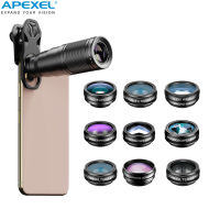 APEXEL ชุดเลนส์ติดกล้องโทรศัพท์แบบ10-In-1พร้อมเลนส์ลานตามุมกว้างเลนส์กล้องโทรศัพท์22X 198 ° 0.63X เลนส์มุมกว้างฟิลเตอร์เลนส์ต่างๆคลิปอเนกประสงค์อะไหล่กล่องเก็บของสำหรับโทรศัพท์สมาร์ทโฟนซัมซุงไอโฟนหัวเหว่ย