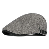 ฤดูใบไม้ร่วง Beret หมวกสำหรับชาย Warm Newsboy หมวกผู้หญิงแบนหมวกหนา Herringbone Duckbill หมวก Visor ศิลปะ Beret ปรับ