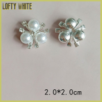 Lofty อุปกรณ์เครื่องประดับอัลลอยอัลลอยลายดอกไม้1ไข่มุกทองสีขาว1ชิ้น