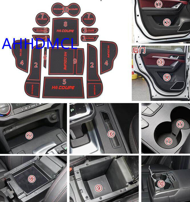 รถ-anti-dirty-pad-ประตู-groove-gate-slot-ถ้วย-armrest-storage-pad-mat-สำหรับ-haval-h6-coupe-2019-2020