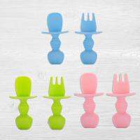 Baby Feeding Spoon Forks Silicone Soft Safe Easy-To-Hold Eating Training Spoon For Children Over 6 Months Mother Bowl Fork Spoon Sets