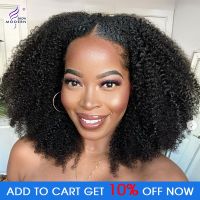 【YD】 Show Peruvian Hair Afro Kinky Curly U Part Wig Human Wigs 150  4b 4c Glueless