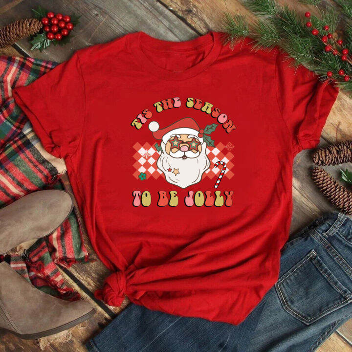 Merry Christmas Women T-shirt 2023 Fashion Friendship T Shirt Teen Girls Red Tshirt Happy New Year Gift Xmas Party Clothes 圣诞衣服 | Lazada Merry Christmas Women T-Shirt 2023 Fashion Friendship T Shirt Teen Girls Red Tshirt Happy New Year Gift Xmas Party Clothes 圣诞衣服 | Lazada