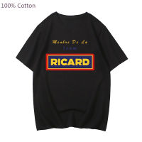 ผ้าฝ้าย100 Mens tärt Ricard T เสื้อแฟชั่นเสื้อยืดขนาดใหญ่ฤดูร้อน mujer Tee แขนสั้นชายเสื้อผ้า Harajuku streetwear