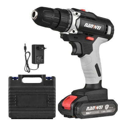 Smart Sensor NANWEI สว่านไร้สายแบบพกพา,หัวจับขนาด3/8นิ้ว25 + 1ปรับเกียร์ได้อเนกประสงค์สว่านไขควงไฟฟ้าสว่านกระแทกพร้อมไฟแสดงสถานะแบตเตอรี่ LED 2-ปรับความเร็วได้30N .M แรงบิดสูงสุด Smart Sensor NANWEI สว่านไร้สายแบบพกพา,หัวจับขนาด3/8นิ้ว25 + 1ปรับเกียร์ได้อเนกประสงค์สว่านไขควงไฟฟ้าสว่านกระแทกพร้อมไฟแสดงสถานะแบตเตอรี่ LED 2-ปรับความเร็วได้30N .M แรงบิดสูงสุด