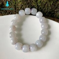 Bracciale In Giada Hotan In Pietra Naturale Da 12MM Genuino Donna Uomo Pietra Preziosa Gioielli Fumo Viola