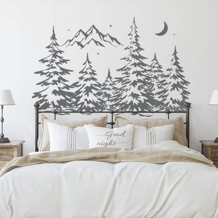 cod-mountains-with-trees-wall-decal-room-sticker-landscape-decoration-ll2358