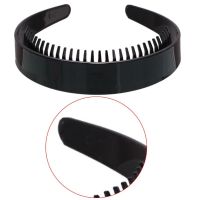 【CC】 2.5cm Wide Plain Headband with Teeth Comb Plastic Hair Hoop LX9E