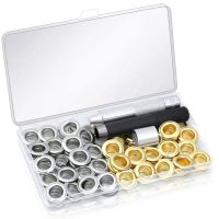 120 Sets Grommet Eyelets Tool Kit, Grommet Kit 1/2 Inch Eyelets with Tools and Storage Box