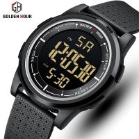 「Dark blue watch」 GOLDENHOUR Fashion OutdoorWatch Men MultifunctionAlarm Clock Chrono 5BarDigitalreloj Hombre