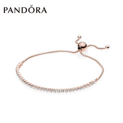 PANDORA_Rose Gold Shiny Bracelet Rope 580524CZ Bracelet Women Gift Women Jewelry PANDORA_charm
